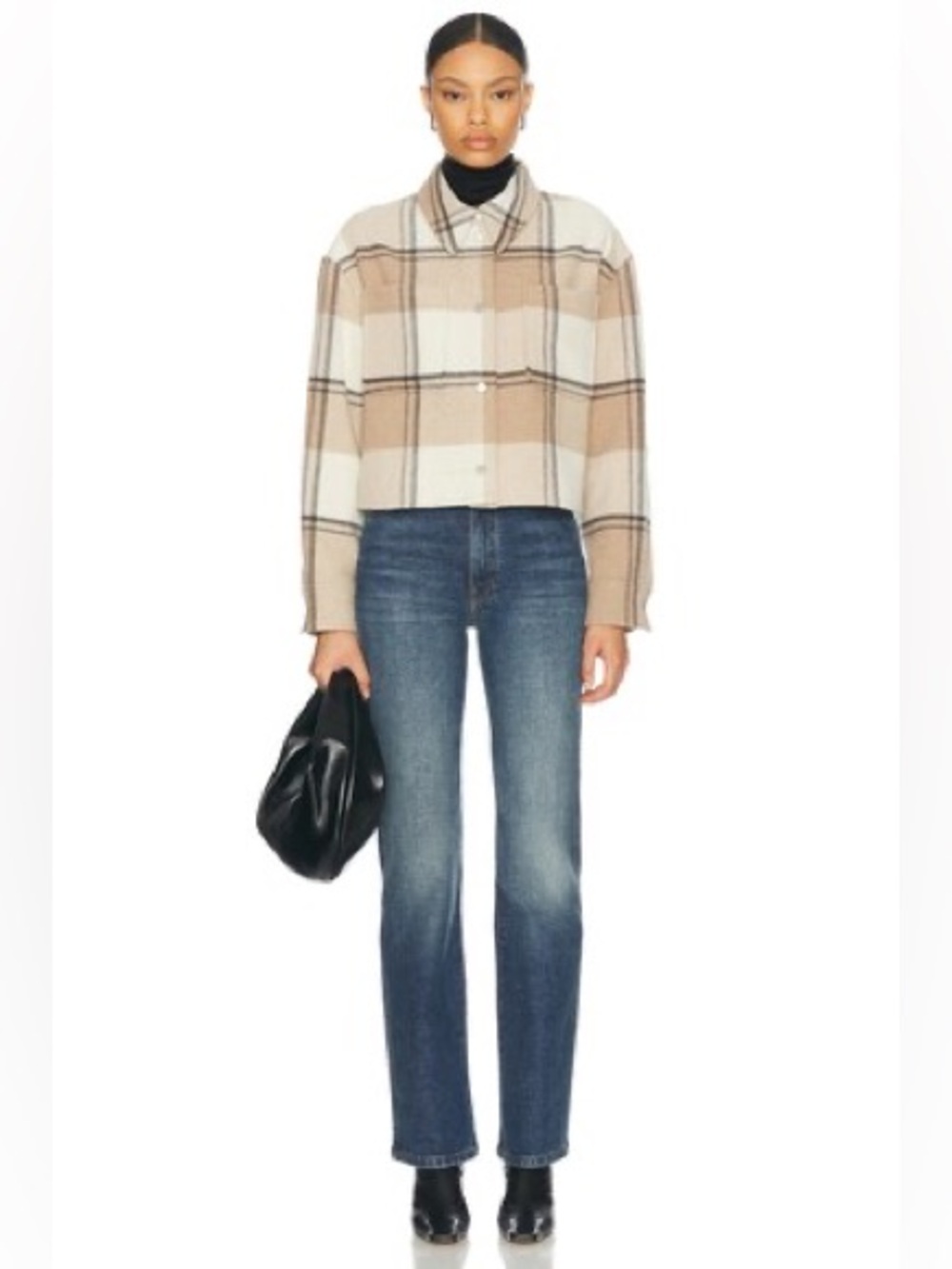 NWT Canada Goose Almandine Cropped Plaid Wool Shirt Jacket Desert Sand M - Picture 6 of 14